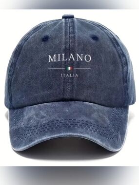 Unisex Embroidered Baseball Cap - Navy Blue